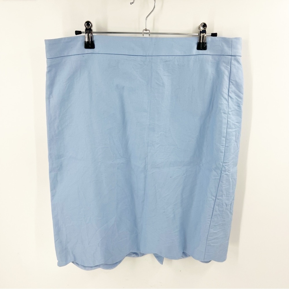 ✅ J. BY J. Crew‎ Factory LIGHT Blue Scalloped Skirt SIZE 10